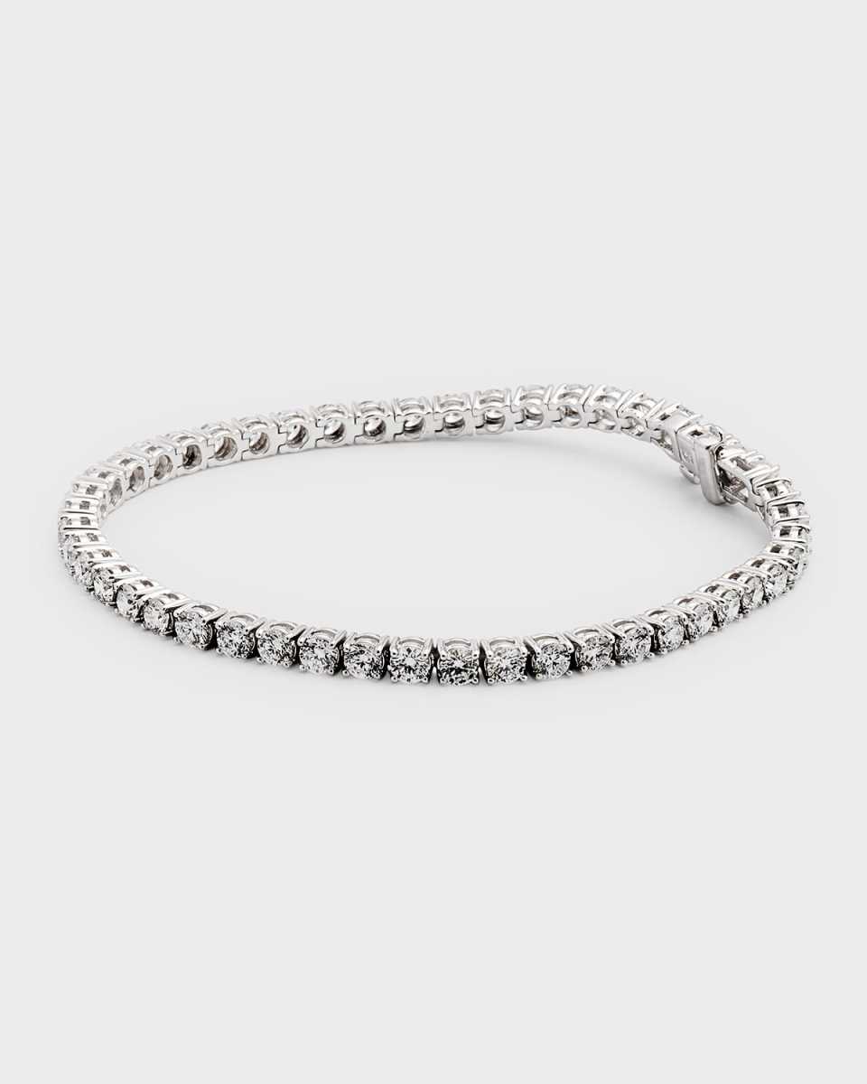 18K White Gold Diamond Tennis Bracelet, 7"L, 6.48tcw